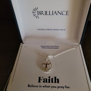 Swarovski Silver Faith Necklace